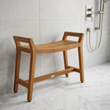 22" X 31" Brown Teak Rectangular Shower Bench