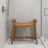 26" X 27" Brown Teak Rectangular Shower Bench