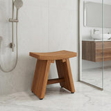 13" X 13" Brown Teak Rectangular Shower Bench