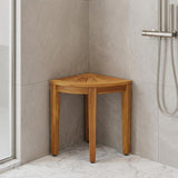 21" X 16" Brown Teak Corner Shower Bench