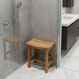 21" X 18" Brown Teak Rectangular Shower Bench