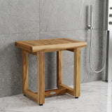 18" X 18" Brown Teak Rectangular Shower Bench