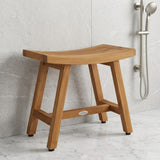 18" X 18" Brown Teak Rectangular Shower Bench