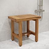 18" X 18" Brown Teak Rectangular Shower Bench