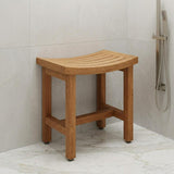 18" X 18" Brown Teak Rectangular Shower Bench