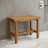 18" X 24" Brown Teak Rectangular Shower Bench