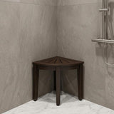 21" X 16" Brown Teak Corner Shower Bench