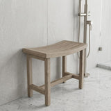 21" X 18" Brown Teak Rectangular Shower Bench