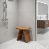 18" X 18" Brown Teak Rectangular Shower Bench