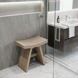 18" X 18" Brown Teak Rectangular Shower Bench