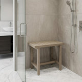 21" X 24" Brown Teak Rectangular Shower Bench