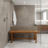 18" X 48" Brown Teak Rectangular Shower Bench