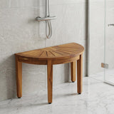 18" X 32" Brown Teak Rectangular Shower Bench