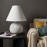 25" Tan Novelty Table Lamp With Bell Shade