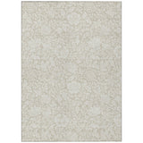 5' X 8' Beige And Ivory Floral Washable Indoor Outdoor Area Rug