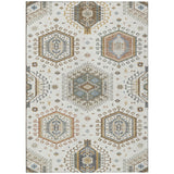 3' X 5' Ivory And Beige Tribal Washable Indoor Outdoor Area Rug
