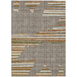 3' X 5' Taupe And Ivory Abstract Washable Indoor Outdoor Area Rug