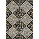 3' X 5' Black And Gray Abstract Washable Indoor Outdoor Area Rug
