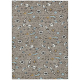 3' X 5' Taupe And Gray Animal Print Washable Indoor Outdoor Area Rug