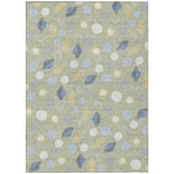 3' X 5' Green And Ivory Geometric Washable Indoor Outdoor Area Rug