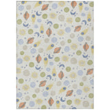 3' X 5' Ivory And Green Geometric Washable Indoor Outdoor Area Rug