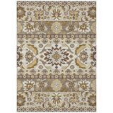 3' X 5' Beige And Ivory Cactus Washable Indoor Outdoor Area Rug