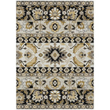 5' X 8' Black And Beige Cactus Washable Indoor Outdoor Area Rug