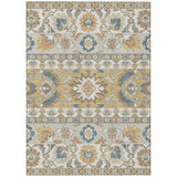 3' X 5' Ivory And Gold Cactus Washable Indoor Outdoor Area Rug