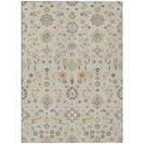3' X 5' Beige And Copper Abstract Washable Indoor Outdoor Area Rug