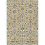 3' X 5' Wheat And Taupe Abstract Washable Indoor Outdoor Area Rug