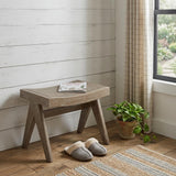 22" Brown Solid Wood Bench