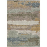 3' X 5' Taupe And Ivory Abstract Washable Indoor Outdoor Area Rug