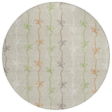 8' Beige And Gray Round Southwestern Washable Indoor Outdoor Area Rug