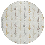 8' Ivory And Gray Round Southwestern Washable Indoor Outdoor Area Rug