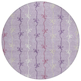 8' Lavender And Mauve Round Southwestern Washable Indoor Outdoor Area Rug