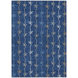 3' X 5' Navy Blue And Denim Blue Southwestern Washable Indoor Outdoor Area Rug