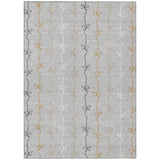 3' X 5' Silver And Gray Southwestern Washable Indoor Outdoor Area Rug
