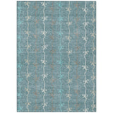 3' X 5' Teal Blue And Aqua Southwestern Washable Indoor Outdoor Area Rug