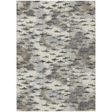 3' X 5' Beige And Gray Horse Washable Indoor Outdoor Area Rug