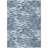 3' X 5' Blue And Denim Blue Horse Washable Indoor Outdoor Area Rug