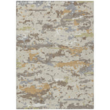 5' X 8' Beige And Brown Abstract Washable Indoor Outdoor Area Rug