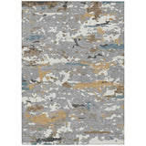 5' X 8' Gray And Beige Abstract Washable Indoor Outdoor Area Rug