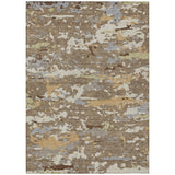 3' X 5' Brown And Ivory Abstract Washable Indoor Outdoor Area Rug