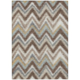 3' X 5' Chocolate And Beige Geometric Washable Indoor Outdoor Area Rug