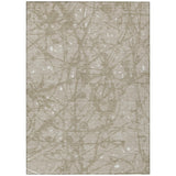 3' X 5' Beige And Taupe Abstract Washable Indoor Outdoor Area Rug
