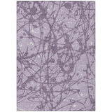 3' X 5' Lavender And Purple Abstract Washable Indoor Outdoor Area Rug