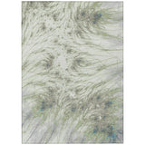 3' X 5' Green And Fern Green Oriental Washable Indoor Outdoor Area Rug