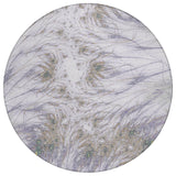 8' Lavender And Purple Round Oriental Washable Indoor Outdoor Area Rug