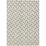 3' X 5' Beige And Ivory Geometric Washable Indoor Outdoor Area Rug