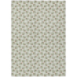 3' X 5' Green And Ivory Geometric Washable Indoor Outdoor Area Rug